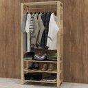 Ver imagem 4 de Arara De Closet Aberta Cabideiro Tripla Prateleira
