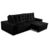 Sofá Retrátil e Reclinável 4 Lugares com Molas 2,70m Duda Suede Preto Adonai Estofados - 3