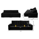 Ver imagem 2 de Sofá Retrátil e Reclinável 4 Lugares com Molas 2,70m Duda Suede Preto Adonai Estofados