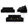 Sofá Retrátil e Reclinável 4 Lugares com Molas 2,70m Duda Suede Preto Adonai Estofados - 2