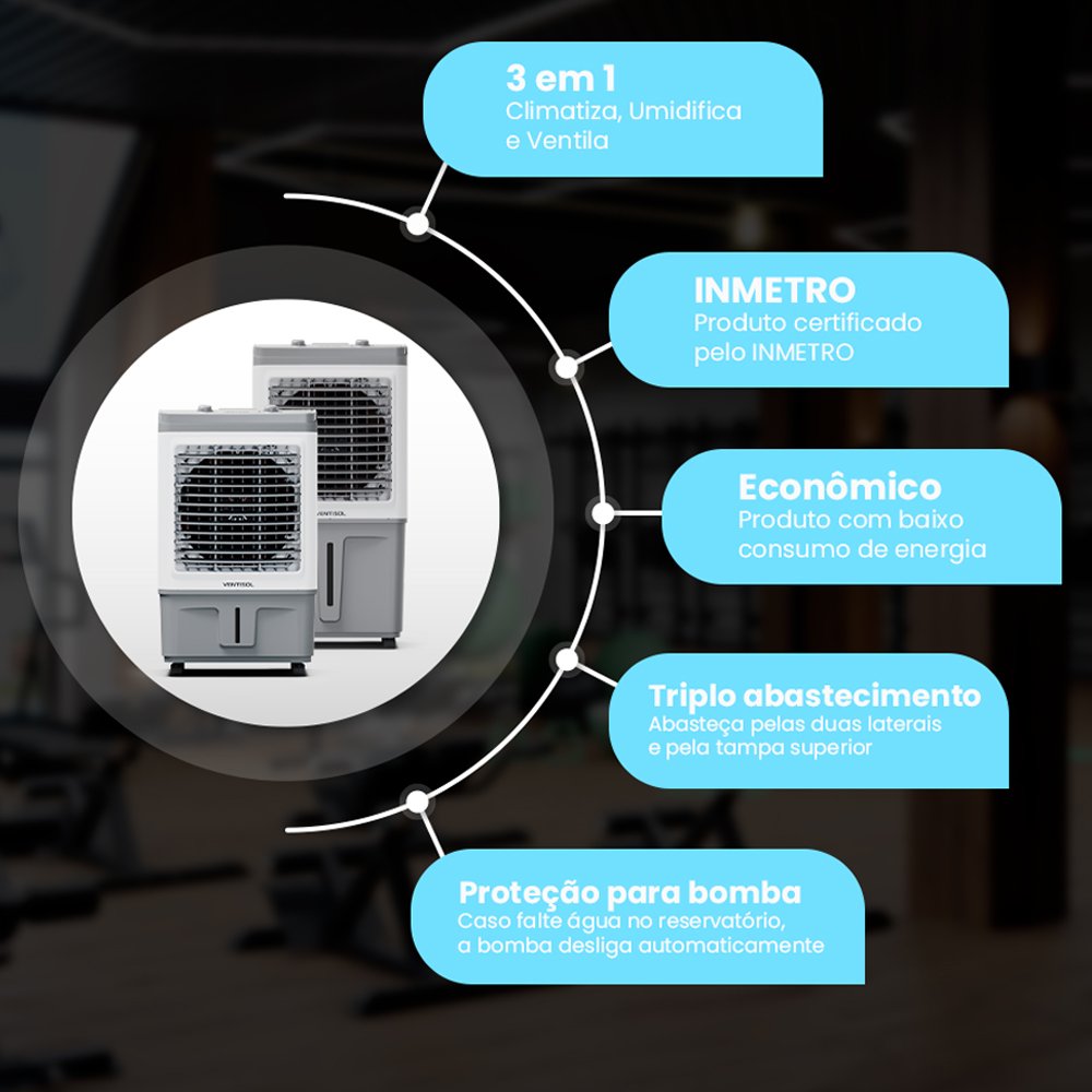 Climatizador de Ar Ventisol Clin60 Pro 60l 3 Velocidades 3 em 1 - 6