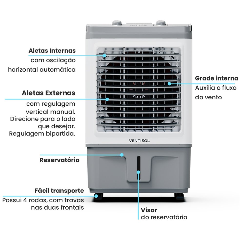 Climatizador de Ar Ventisol Clin60 Pro 60l 3 Velocidades 3 em 1 - 3