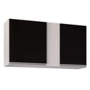 Ver imagem 1 de Armário Aéreo de Cozinha Lavanderia 02 Portas Agata Branco e Preto 100 cm - D’Rossi