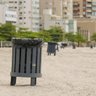 Lixeira de Praia em Madeira Plástica Maciça Marrom 60 Litros Redonda 100% Reciclada 80cm / Lc-20 Lan - 3