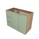 Ver imagem 2 de Gabinete de Banheiro sem Cuba 79,6cm Gaveta Esquerda Vittare Verde/Carvalho