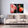 Quadros Decorativos Flamingos Moldura Sem Vidro - Branca - 2