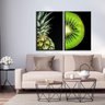 Quadros Decorativos Kiwi e Abacaxi Moldura Sem Vidro - Branca - 6