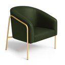 Ver imagem 5 de Poltrona Sala Industrial Alta Dourado Kit 2 Stella Sintético Pu Verde D03 - D’Rossi