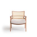 Ver imagem 2 de Poltrona Decorativa Madeira Maciça Jequitibá Tecido Algodão Luna