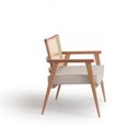 Ver imagem 7 de Poltrona Decorativa Madeira Maciça Jequitibá Tecido Algodão Luna