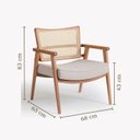 Ver imagem 3 de Poltrona Decorativa Madeira Maciça Jequitibá Tecido Algodão Luna