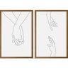 Quadros Decorativos Mãos Moldura Sem Vidro - Marrom - 1