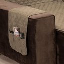 Ver imagem 3 de Protetor de Sofá Retrátil Dupla Face Microfibra 2,20m - Caqui/palha Mr Enxovais Retratil