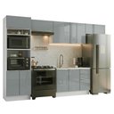 Ver imagem 2 de Armário de Cozinha Completa 350 X 60 cm Branco/Cinza Lux Madesa 02