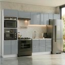 Ver imagem 1 de Armário de Cozinha Completa 350 X 60 cm Branco/Cinza Lux Madesa 02