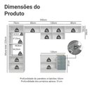 Ver imagem 3 de Armário de Cozinha Completa 350 X 60 cm Branco/Cinza Lux Madesa 02