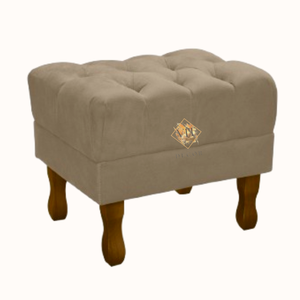 Puff Decorativo Retro Suede Capuccino Sala Quarto