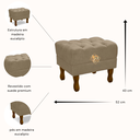 Ver imagem 4 de Puff Decorativo Retro Suede Capuccino Sala Quarto