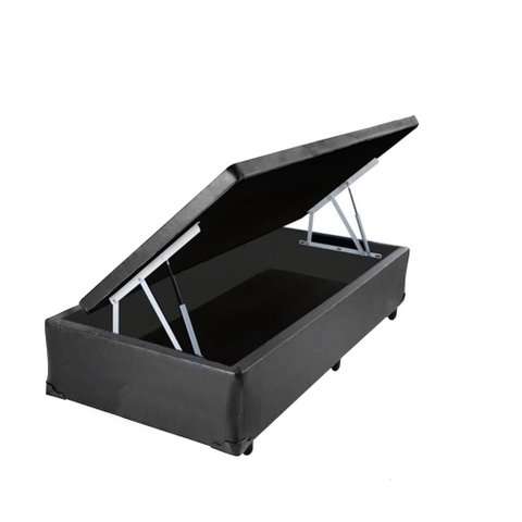 Cama Box Baú Solteiro Confort AColchões Síntetico Cinza