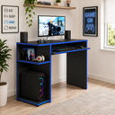 Ver imagem 1 de Mesa para Computador Gamer com Suporte para Teclado  – Preto/Azul