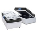 Ver imagem 1 de Cama Box Baú Solteiro: Colchão Premium Hiper Firme Pillow Top + Base Crc Courano White