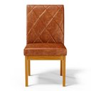 Ver imagem 6 de Kit 6 Cadeiras de Sala de Jantar Estofadas Gomes Madeira Maciça PU Marrom G78 - Gran Belo Cadeira de