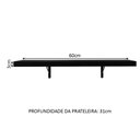 Ver imagem 3 de Kit 2 Prateleiras Suspensas para Cozinha Madesa 60 Cm com Mão Francesa - Preto