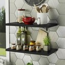 Ver imagem 1 de Kit 2 Prateleiras Suspensas para Cozinha Madesa 60 Cm com Mão Francesa - Preto