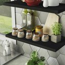 Ver imagem 5 de Kit 2 Prateleiras Suspensas para Cozinha Madesa 60 Cm com Mão Francesa - Preto