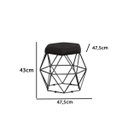 Ver imagem 3 de Puff Onix Preta Suede Preta Iben Móveis