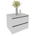 Ver imagem 3 de Balcão Gabinete Suspenso para Banheiro 60cm com 2 Gavetas Bn3607 Branco sem Cuba