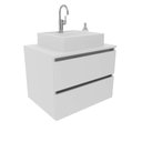 Ver imagem 6 de Balcão Gabinete Suspenso para Banheiro 60cm com 2 Gavetas Bn3607 Branco sem Cuba