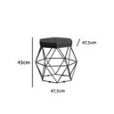 Ver imagem 3 de Puff Onix Preta Linho Chumbo Iben Móveis