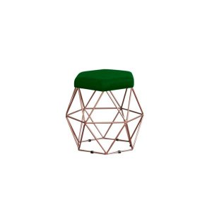 Puff Onix Bronze Suede Verde Iben Móveis