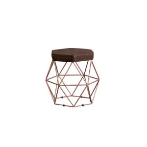 Puff Onix Bronze Linho Marrocos Iben Móveis