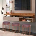 Ver imagem 2 de Puff Babu Bronze Veludo Rose Iben Móveis