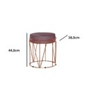 Ver imagem 3 de Puff Babu Bronze Veludo Rose Iben Móveis