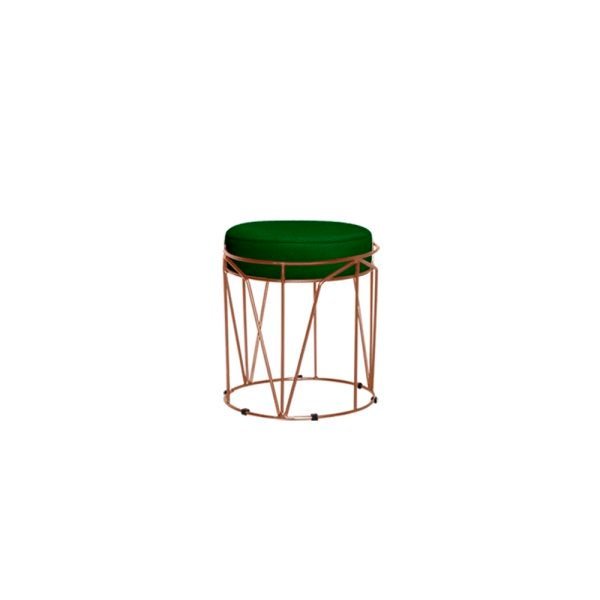 Puff Babu Bronze Suede Verde stander metais base de metal