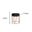 Ver imagem 3 de Puff Babu Bronze Suede Preta Stander Metais Base de Metal