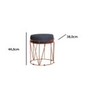 Ver imagem 3 de Puff Babu Bronze Linho Chumbo Stander Metais Base de Metal