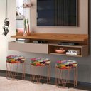 Ver imagem 2 de Puff Babu Bronze Estampa Bar Stander Metais Base de Metal
