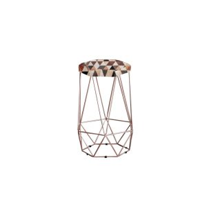 Banqueta Rubi Bronze Estampa Triangulo Iben Móveis
