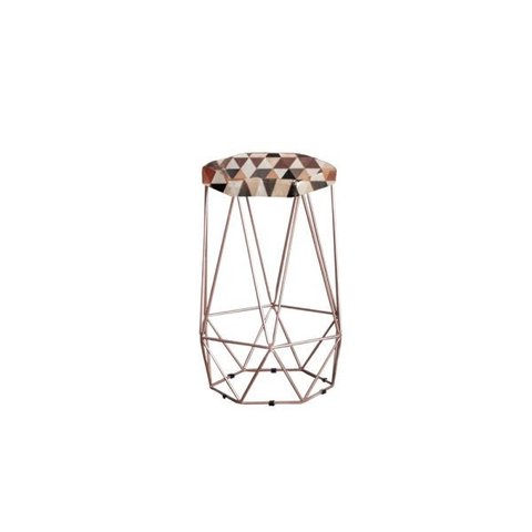 Banqueta Rubi Bronze Estampa Triangulo Iben Móveis