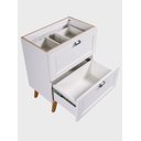 Ver imagem 6 de Gabinete para Banheiro com Tampo Cuba e Espelheira Organica 60cm Retro Mdf Branco Milano - On Móveis