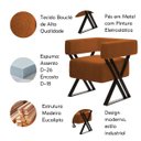 Ver imagem 5 de Kit 2 Poltrona e Puff Decorativo Sara Estilo Industrial:bouclé Terracota