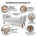 Ver imagem 3 de Puff Recamier Estofado para Quarto Itália 100cm com Pés Palito Bouclê Branco - Desk Design