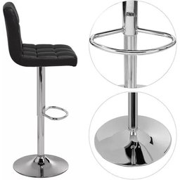 Kit com 2 Banquetas Gomos Confort , Giratoria, com Regulagem de Altura Preta - 7