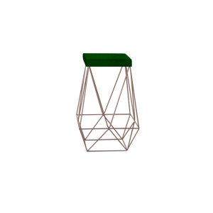 Banqueta Luci Bronze Suede Verde Iben Móveis