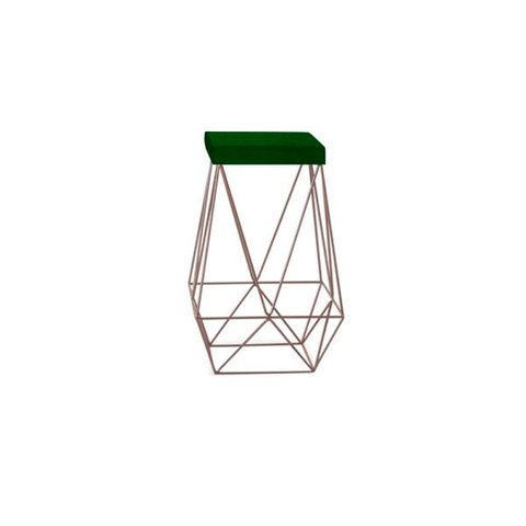 Banqueta Luci Bronze Suede Verde Iben Móveis