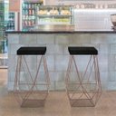 Ver imagem 2 de Banqueta Luci Bronze Suede Preta Iben Móveis